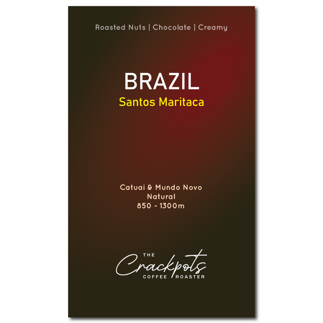 The Crackpots Coffee Roaster Brazil Santos Maritaca Natural – specialty coffee beans Malaysia